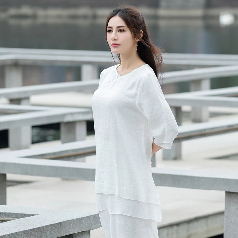 Tenue de Yoga Femme en Coton et Lin