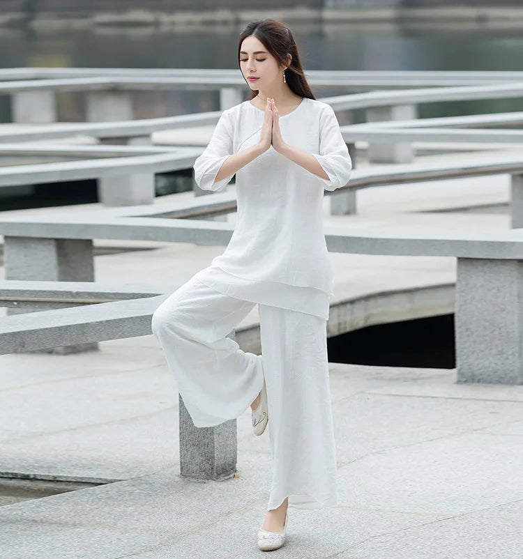 Tenue de Yoga Femme en Coton et Lin