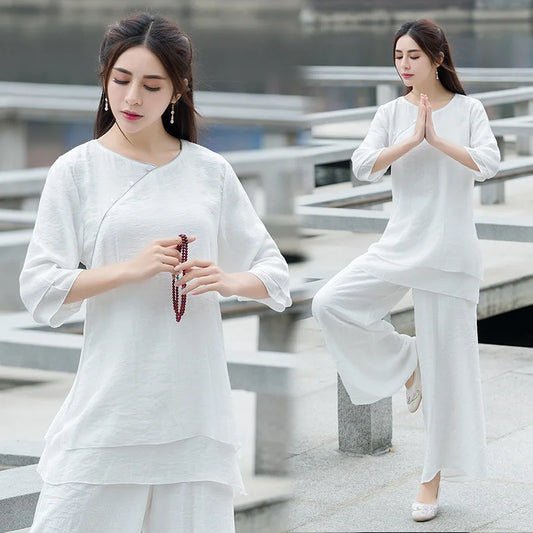 Tenue de Yoga Femme en Coton et Lin