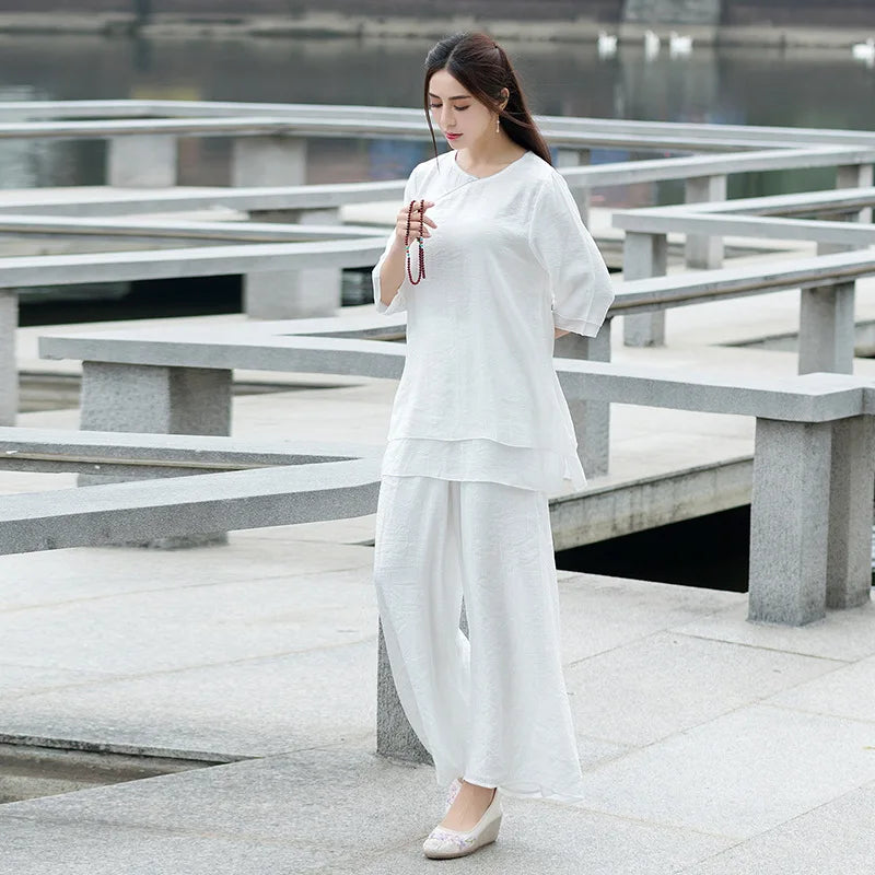 Tenue de Yoga Femme en Coton et Lin