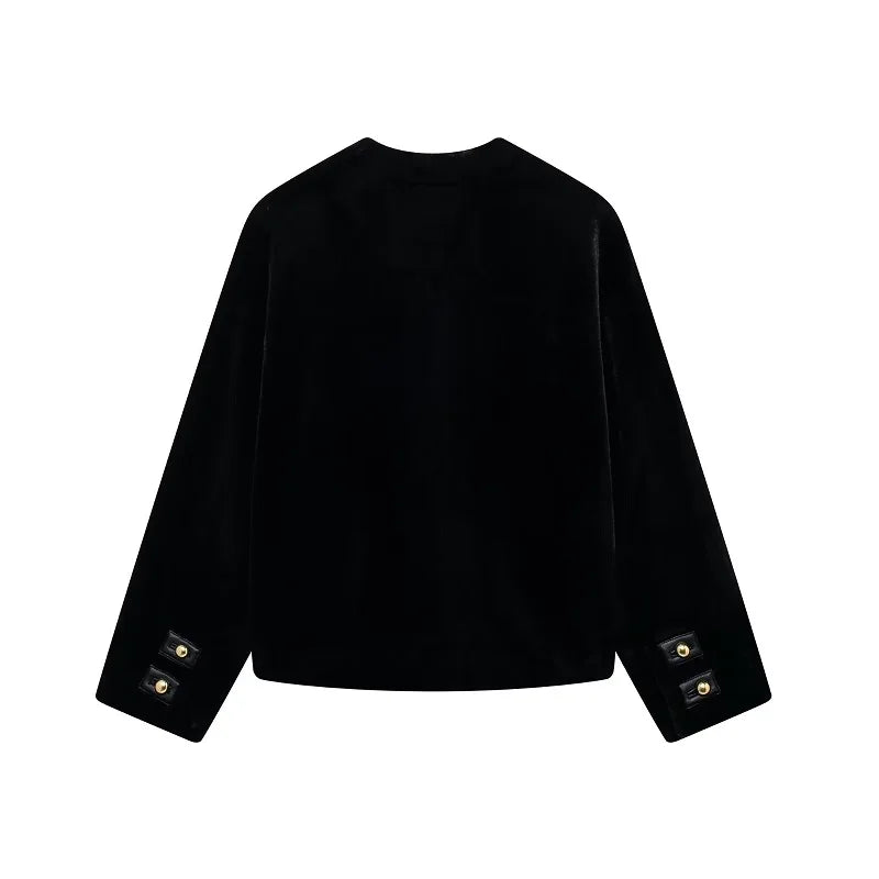 Veste en Fausse Fourrure Noire pour Femme